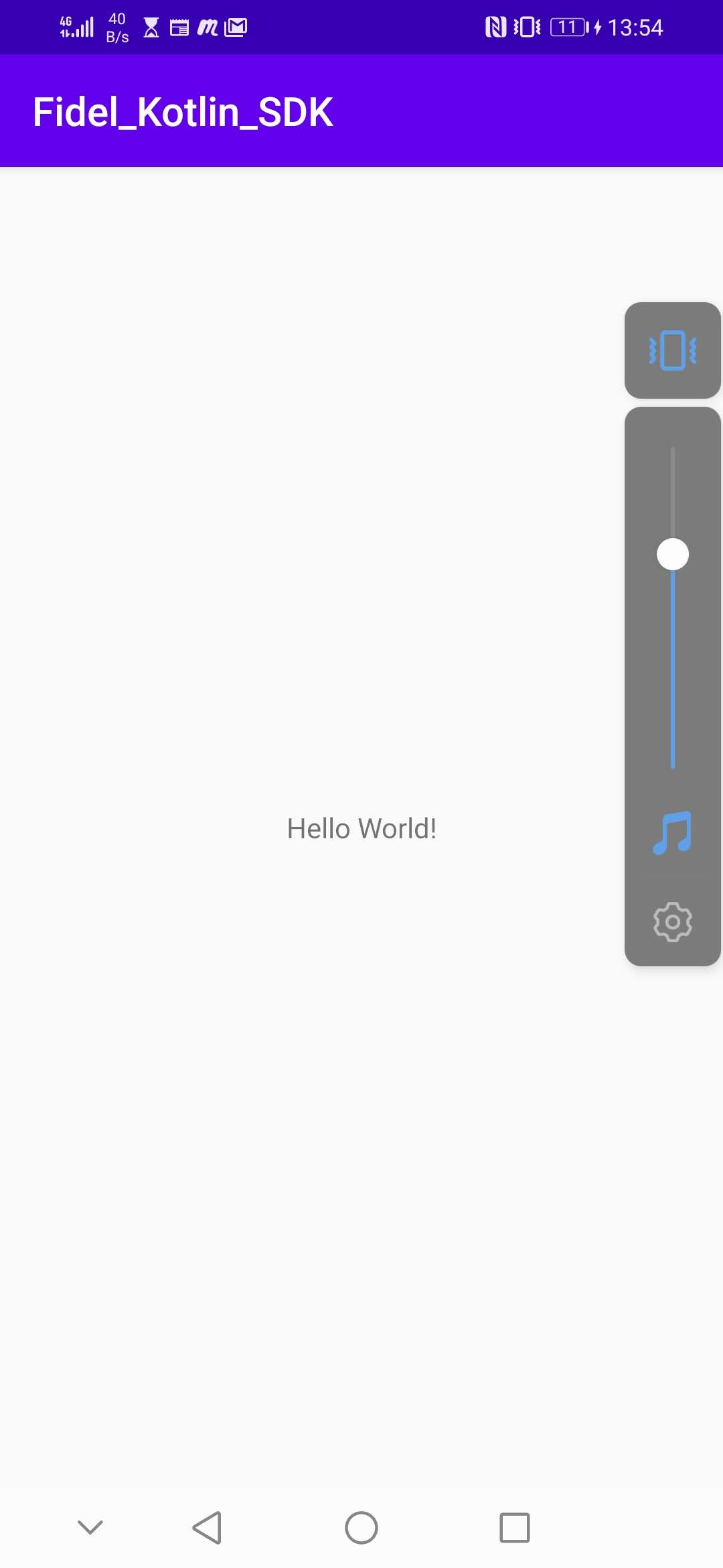 screenshot of app running on phone